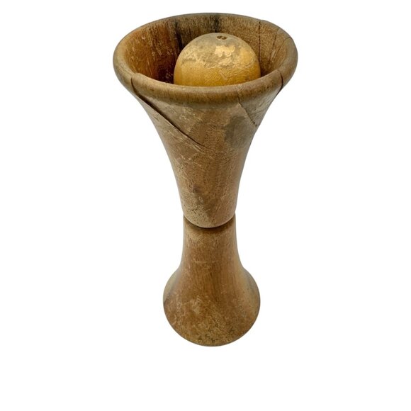 Vintage Creative Playthings Wooden Baby Rattle 5 inch Long Natural Wood Finish - Picture 2 of 6